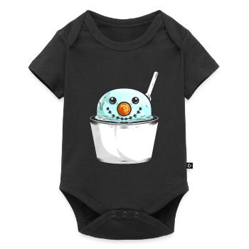 Snowman In A Cup Of Ice Cream For Christmas - Baby Premium short-sleeve bodysuit - black - Front