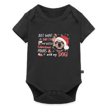 Français Bulldog Joyeux Noël - Body à manches courtes Premium Bébé - noir - Devant