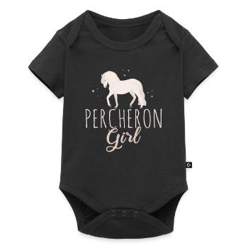 Percheron Cheval Fille Chevaux Amant Équitation Hor - Body à manches courtes Premium Bébé - noir - Devant