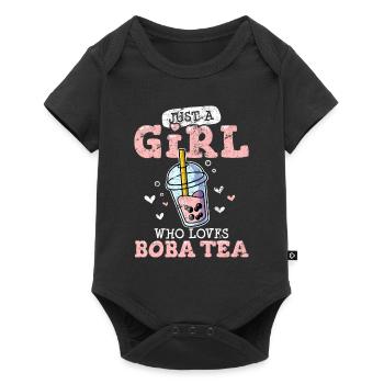 Juste une fille qui aime Boba Tea Kawaii Style Bubble - Body à manches courtes Premium Bébé - noir - Devant