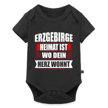 Erzgebirge Heimat Herz Wohnt Geschenk Weihnachten - Baby Premium Kurzarmbody - Schwarz - Vorne