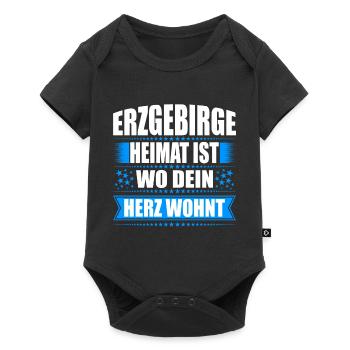 Erzgebirge Heimat Herz Wohnt Geschenk Weihnachten - Baby Premium Kurzarmbody - Schwarz - Vorne