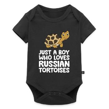 Un seul garçon, la tortue russe - Body à manches courtes Premium Bébé - noir - Devant