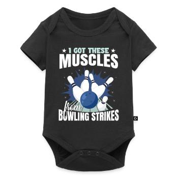 J’ai obtenu ces muscles sous forme de frappes de bowling - Body à manches courtes Premium Bébé - noir - Devant