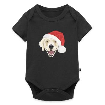 Golden Retriever Merry Christmas - Baby Premium short-sleeve bodysuit - black - Front