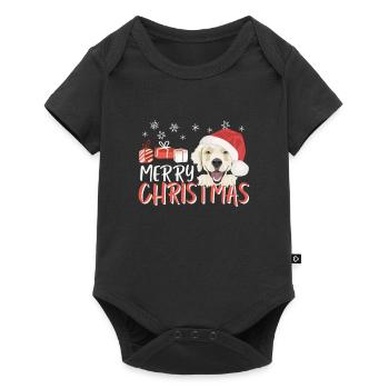 Golden Retriever Merry Christmas - Baby Premium short-sleeve bodysuit - black - Front