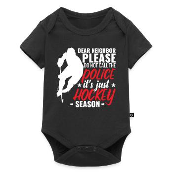Eishockeyspieler - Baby Premium Kurzarmbody - Schwarz - Vorne