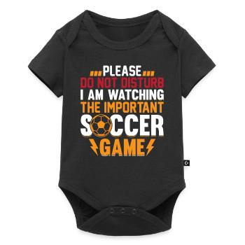 Jouer au football - Je regarde The Important Socce - Body à manches courtes Premium Bébé - noir - Devant