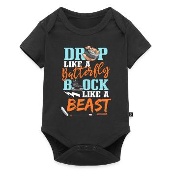 Eishockey - Baby Premium Kurzarmbody - Schwarz - Vorne