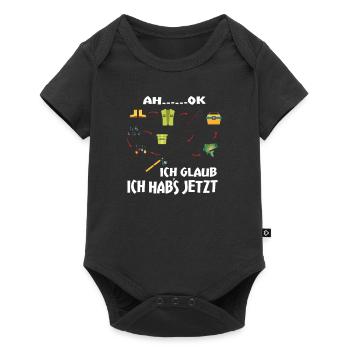Angler Geschenkidee Hobby Angeln - Baby Premium Kurzarmbody - Schwarz - Vorne