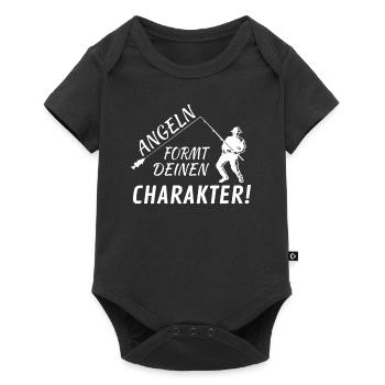 Angler Geschenkidee Hobby Angeln - Baby Premium Kurzarmbody - Schwarz - Vorne