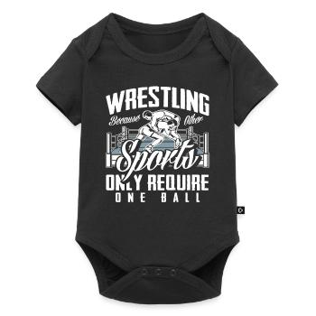 Cadeau sportif de lutteur de lutte - Body à manches courtes Premium Bébé - noir - Devant