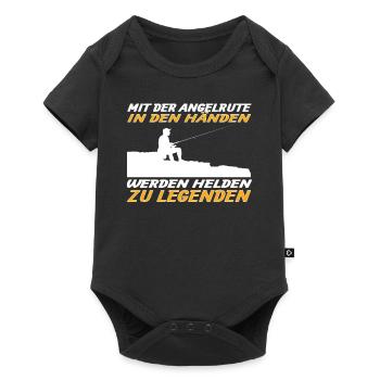 Angler Geschenkidee Hobby Angeln - Baby Premium Kurzarmbody - Schwarz - Vorne