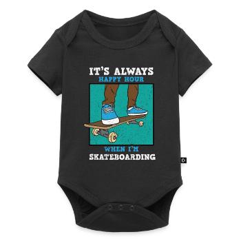 Skateboard Skater Skateborder - Baby Premium Kurzarmbody - Schwarz - Vorne