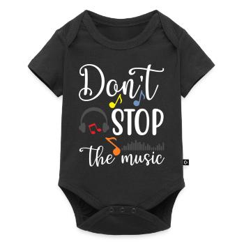 Don't Stop The Music - Baby Premium Kurzarmbody - Schwarz - Vorne