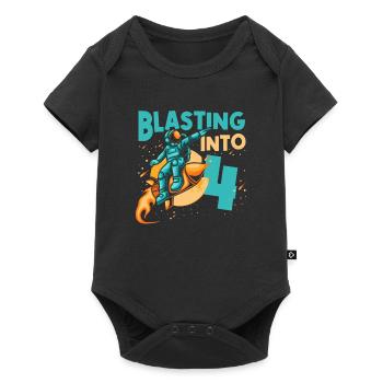 Astronauten-liebhaber-raumschiff Tout le meilleur pour le 4. - Body à manches courtes Premium Bébé - noir - Devant