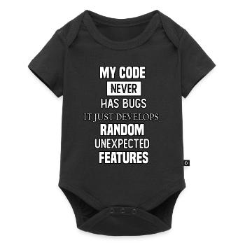 my code never has bugs it just develops random une - Baby Premium short-sleeve bodysuit - black - Front