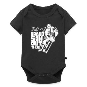 Voici mon petit-fils là-bas au passe-temps de hockey - Body à manches courtes Premium Bébé - noir - Devant