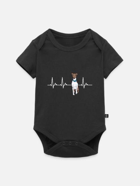 Foxterrier Hund Dog Hundehalter - Baby Premium Kurzarmbody - Schwarz