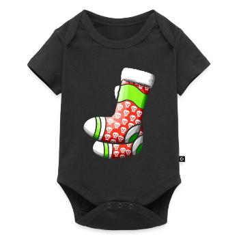 Chaussettes Chimney Avec Petits Crânes Pour Un Sombre - Body à manches courtes Premium Bébé - noir - Devant