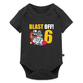 I'm 6 Astronaut Lover Spaceship Happy Birthday - Baby Premium short-sleeve bodysuit - black - Front