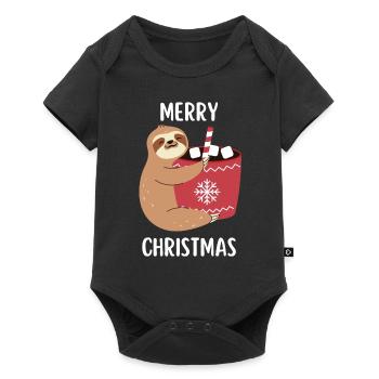 Joyeux Noël Drôle de Chemise de Noël - Body à manches courtes Premium Bébé - noir - Devant