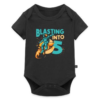 Astronauten-liebhaber-raumschiff Tout le meilleur pour le 5. - Body à manches courtes Premium Bébé - noir - Devant