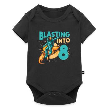 Astronauten-liebhaber-raumschiff Tout le meilleur pour le 8. - Body à manches courtes Premium Bébé - noir - Devant