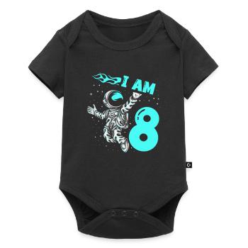 Astronauten-liebhaber-raumschiff Tout le meilleur pour le 8. - Body à manches courtes Premium Bébé - noir - Devant