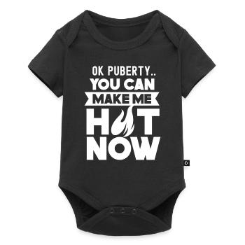 Ok puberté tu peux me rendre chaud maintenant - Body à manches courtes Premium Bébé - noir - Devant