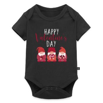 Joyeux Gnome de la Saint-Valentin Cher couple Gnome - Body à manches courtes Premium Bébé - noir - Devant