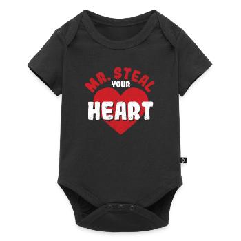 Mr. Steal Your Heart Couples de la Saint-Valentin Tout-petit - Body à manches courtes Premium Bébé - noir - Devant