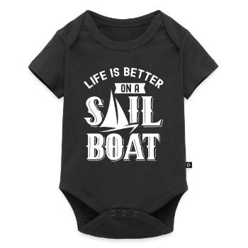 Life is better sailing on a sailboat - Baby Premium short-sleeve bodysuit - black - Front