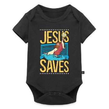 Water Polo Jesus Faith Christian - Baby Premium Kurzarmbody - Schwarz - Vorne