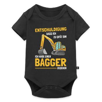 Entschuldigung ich habe einen Bagger gesehen Kind - Baby Premium Kurzarmbody - Schwarz - Vorne