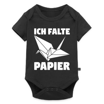 Ich falte Papier - Baby Premium Kurzarmbody - Schwarz - Vorne