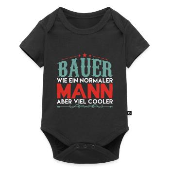 Trecker Traktor Bauer Spruch - Baby Premium Kurzarmbody - Schwarz - Vorne