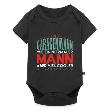 Valentines Garagenmann Mechaniker - Baby Premium Kurzarmbody - Schwarz - Vorne
