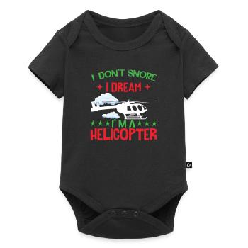 Helicopter Funny Pilot Humor - Baby Premium short-sleeve bodysuit - black - Front