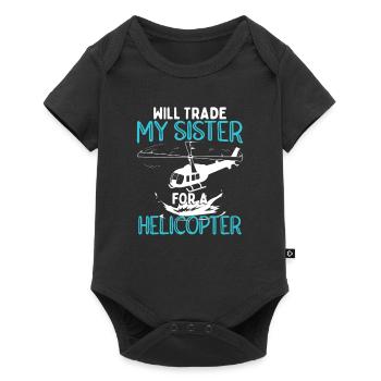 Funny Kids Helicopter - Baby Premium short-sleeve bodysuit - black - Front