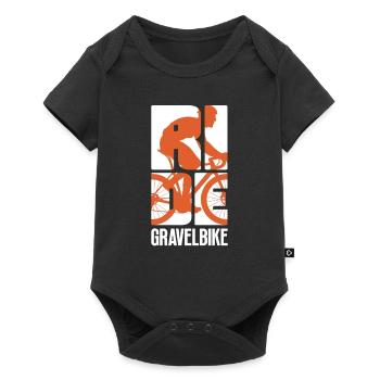 Ride Gravelbike - Radsport mit Fahrrad am Schotter - Baby Premium Kurzarmbody - Schwarz - Vorne