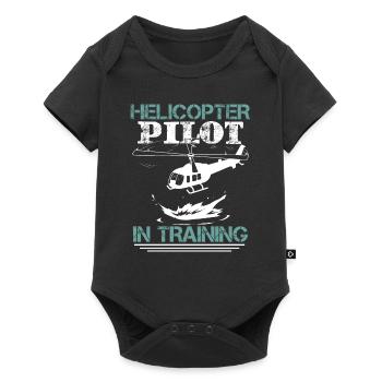 Funny Helicopter Pilot Aviation - Baby Premium short-sleeve bodysuit - black - Front