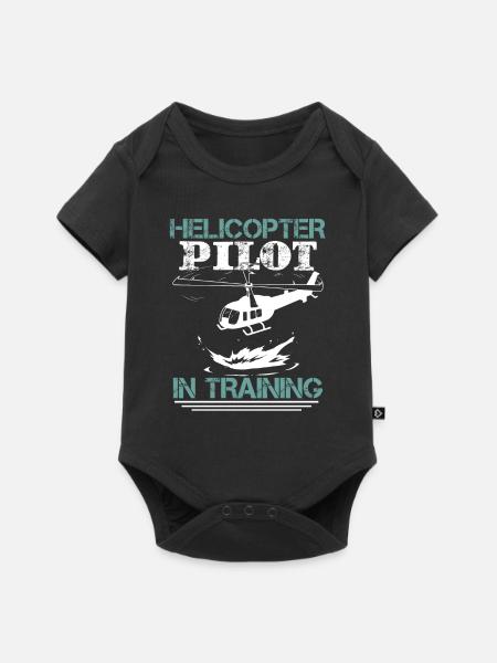 Lustiger Hubschrauberpilot Luftfahrt - Baby Premium Kurzarmbody - Schwarz