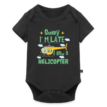 Funny Kids Helicopter - Baby Premium short-sleeve bodysuit - black - Front