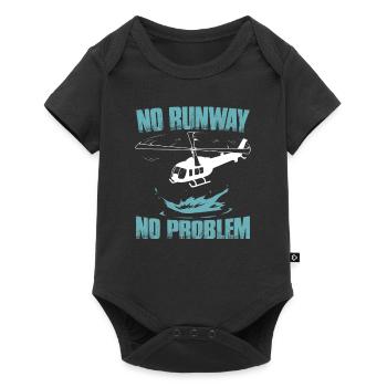 Hélicoptère drôle - Body à manches courtes Premium Bébé - noir - Devant