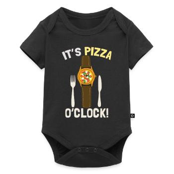 Es ist Pizza O'Clock - Baby Premium Kurzarmbody - Schwarz - Vorne