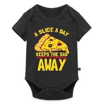 Funny Pizza Quote - Baby Premium short-sleeve bodysuit - black - Front