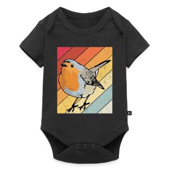 Rotkehlchen Vogelfreund Vogelfan Design Natur Lieb - Baby Premium Kurzarmbody - Schwarz - Vorne
