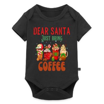 Noël cher Père Noël, je veux du café - Body à manches courtes Premium Bébé - noir - Devant