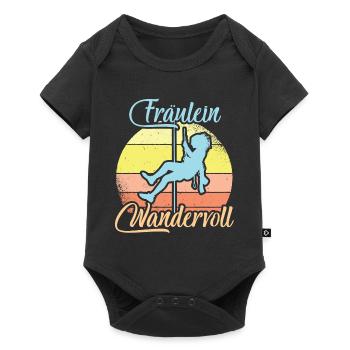 Fräulein Wandervoll Bergsteigerin Bergsteigen - Baby Premium Kurzarmbody - Schwarz - Vorne